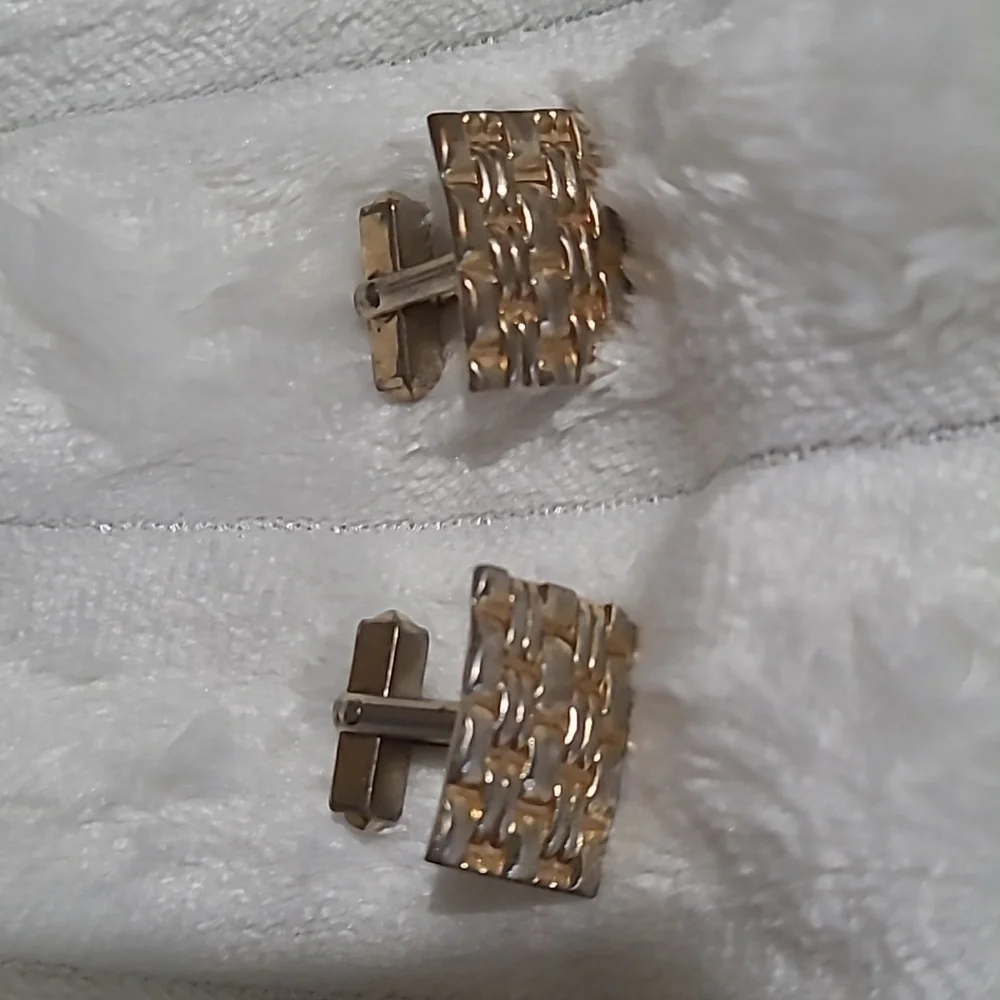 Anson VINTAGE Gold Thatched Textured Cufflinks